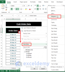 How to Filter Last 30 Days of Date in Excel (5 Easy Ways) - ExcelDemy