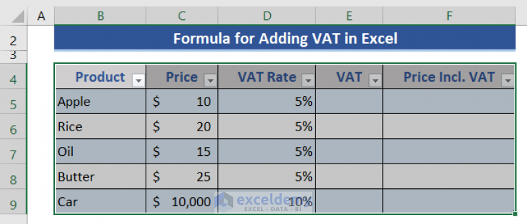 Formula For Adding Vat In Excel Apply With Easy Steps Exceldemy 6294
