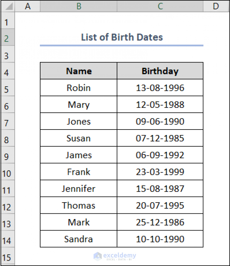 how-to-calculate-age-from-birthday-in-excel-8-easy-methods