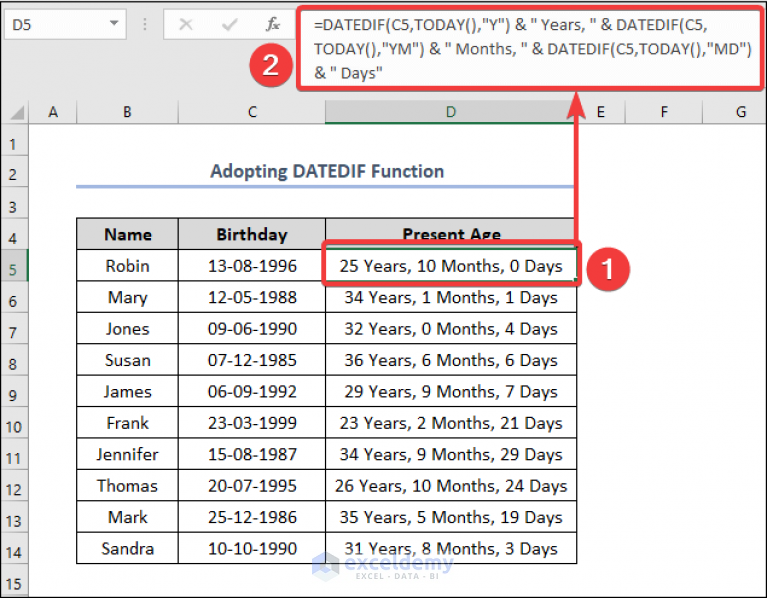 how-to-calculate-age-from-birthday-in-excel-8-easy-methods