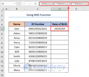 How to Calculate Age in Excel from ID Number (4 Quick Methods)