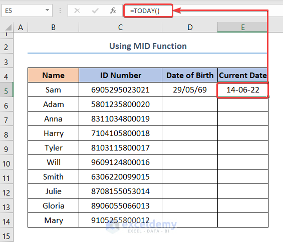 How To Calculate Age In Excel From ID Number 4 Quick Methods 