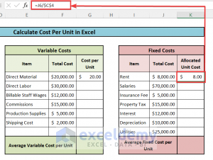 How to Calculate Cost per Unit in Excel (With Easy Steps) - ExcelDemy