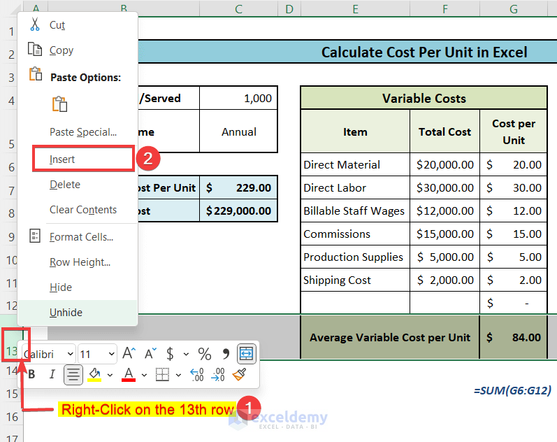 How To Calculate Cost Per Unit In Excel With Easy Steps ExcelDemy