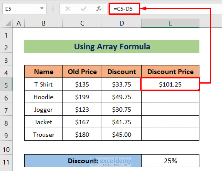 How to Calculate Discount Price in Excel (4 Quick Methods) - ExcelDemy