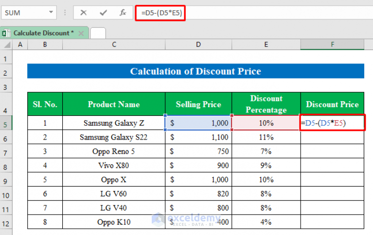 how-to-calculate-discount-in-excel-2-easy-methods-exceldemy