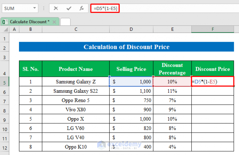 how-to-calculate-discount-in-excel-2-easy-methods-exceldemy