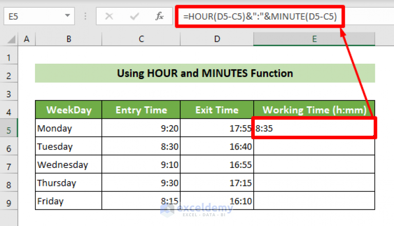 How To Calculate Hours And Minutes In Excel 7 Handy Ways ExcelDemy