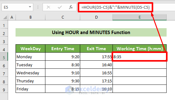 Dormitor Opune tiin Calculate Hours In Excel Simbol Nego Asimilare