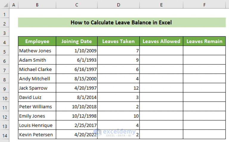 how-to-calculate-leave-balance-in-excel-with-detailed-steps