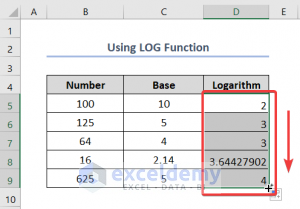 How to Calculate Log in Excel (6 Effective Methods) - ExcelDemy