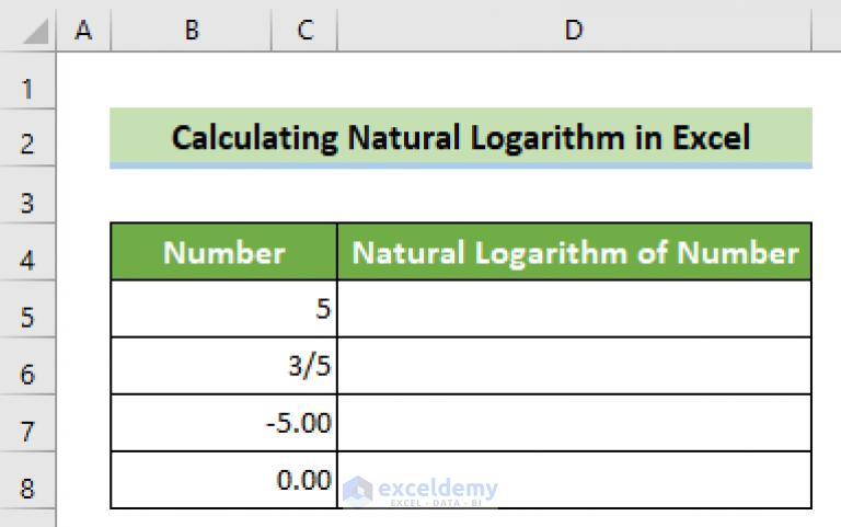 how-to-calculate-natural-logarithm-in-excel-with-4-examples