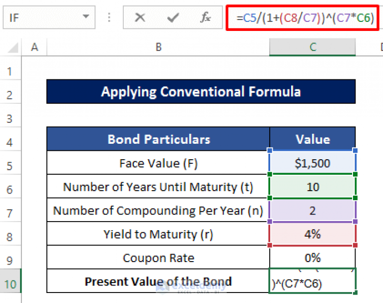 How to Calculate Present Value of a Bond in Excel (3 Easy Ways)