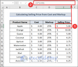 How to Calculate Selling Price in Excel (4 Easy Methods) - ExcelDemy