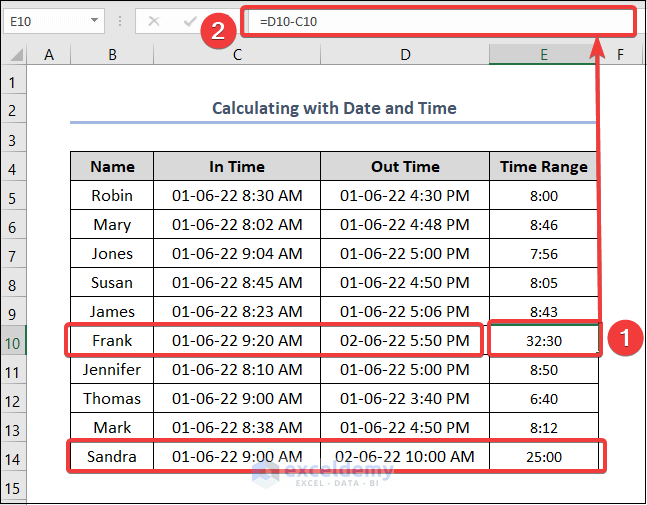 How To Calculate Time Range In Excel 4 Handy Methods ExcelDemy