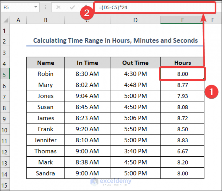 How to Calculate Time Range in Excel (4 Handy Methods) - ExcelDemy