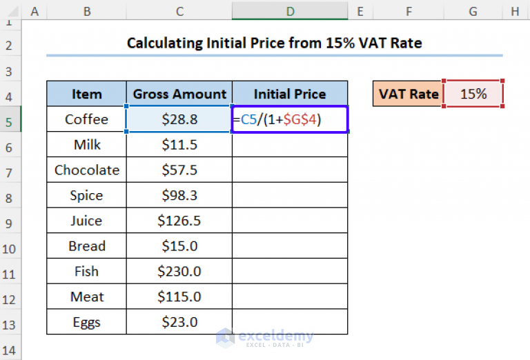 how-to-calculate-15-vat-in-excel-2-useful-methods