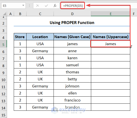 How To Change First Letter To Uppercase In Excel 6 Handy Methods 