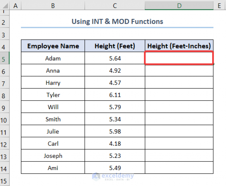 how-to-convert-decimal-feet-to-feet-and-inches-in-excel-4-handy-methods