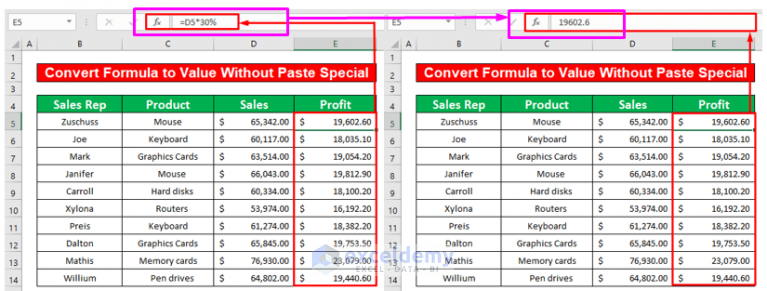 convert-formula-to-value-without-paste-special-in-excel-5-easy-methods