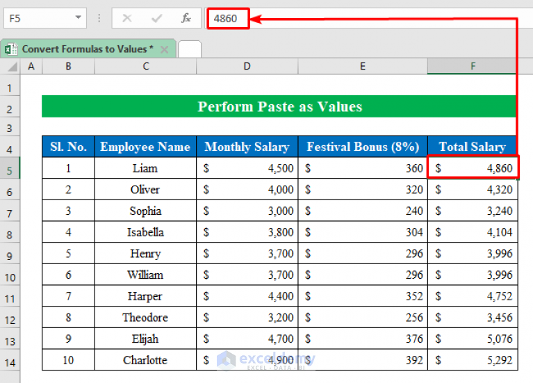 How To Convert Formulas To Values In Excel 8 Quick Methods 