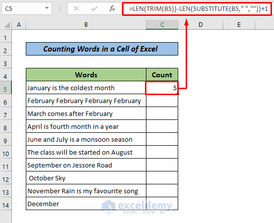 How To Count Words In Excel With Formula 2 Handy Examples 