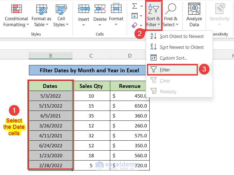 How To Filter Dates By Month And Year In Excel 4 Easy Methods 