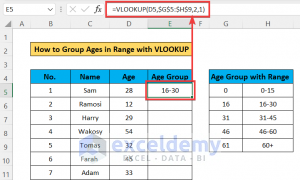 How to Group Age Range in Excel with VLOOKUP (With Quick Steps)