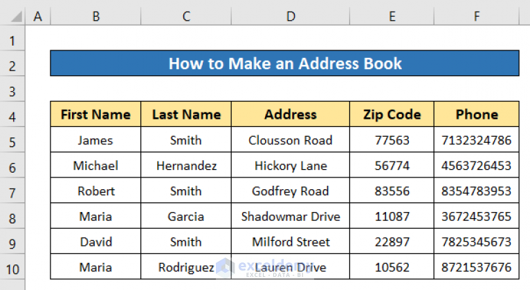 how-to-make-an-address-book-in-excel-an-ultimate-guide-exceldemy