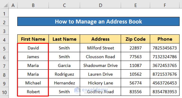 how-to-make-an-address-book-in-excel-an-ultimate-guide-exceldemy