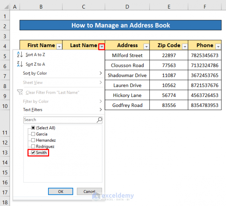 How To Make An Address Book In Excel