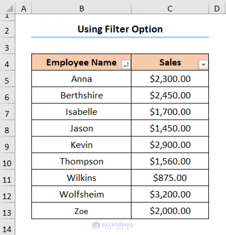 How to Organize Things Alphabetically in Excel (4 Methods)