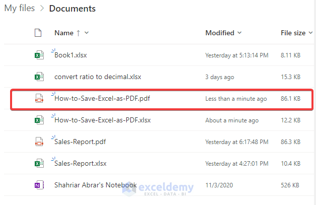 How To Save Excel As PDF (6 Useful Ways) - ExcelDemy