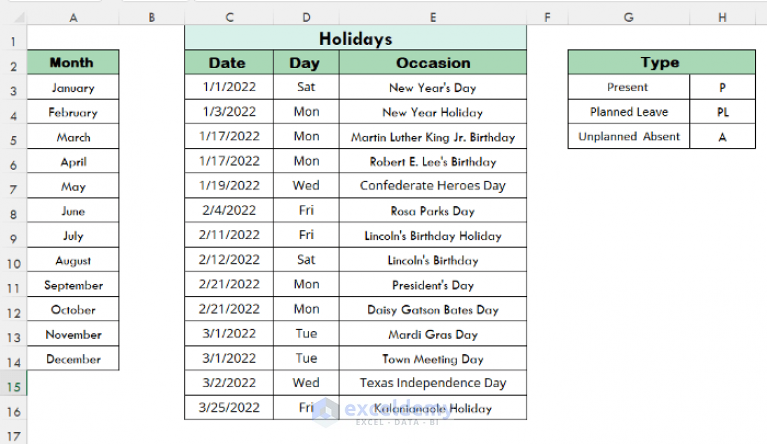 How To Track Attendance In Excel