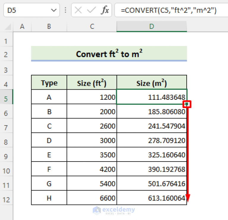 how-to-convert-square-feet-to-square-meters-in-excel-2-quick-methods