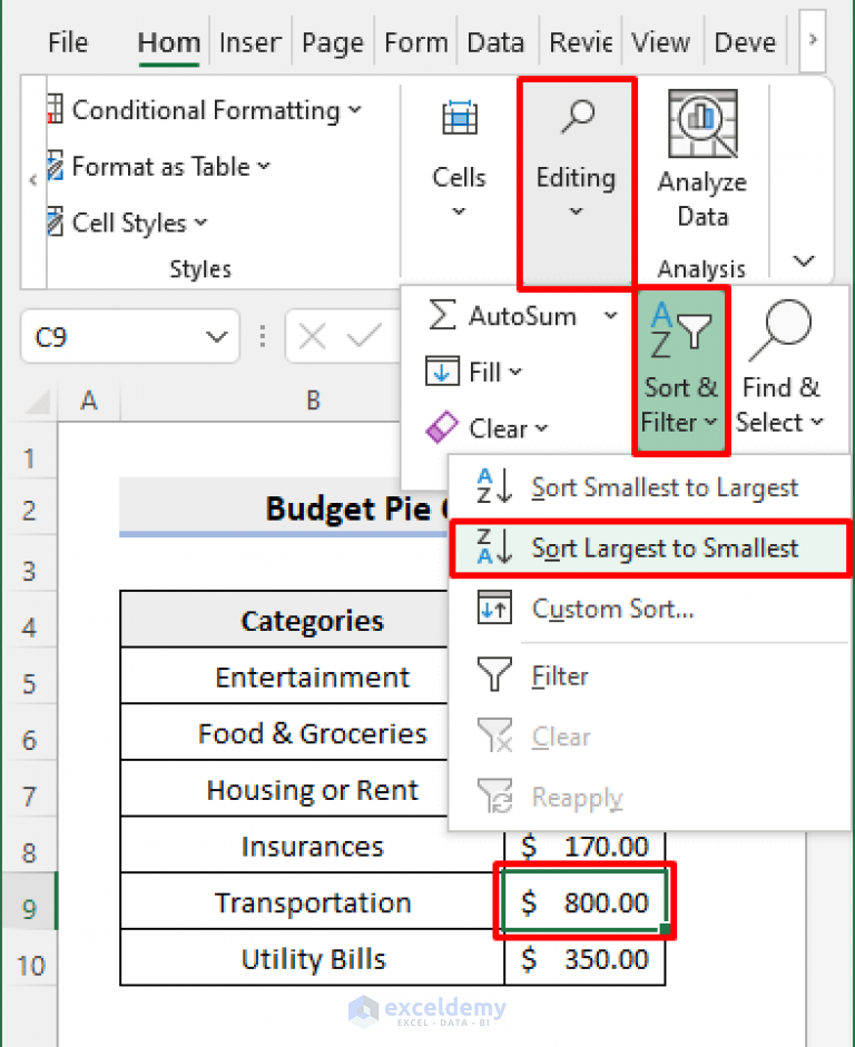 how-to-make-a-budget-pie-chart-in-excel-with-easy-steps-exceldemy