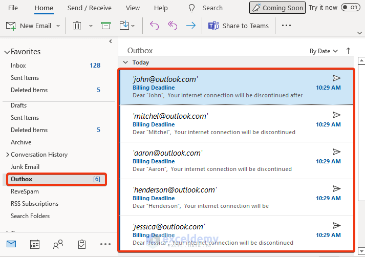 mail merge excel to outlook