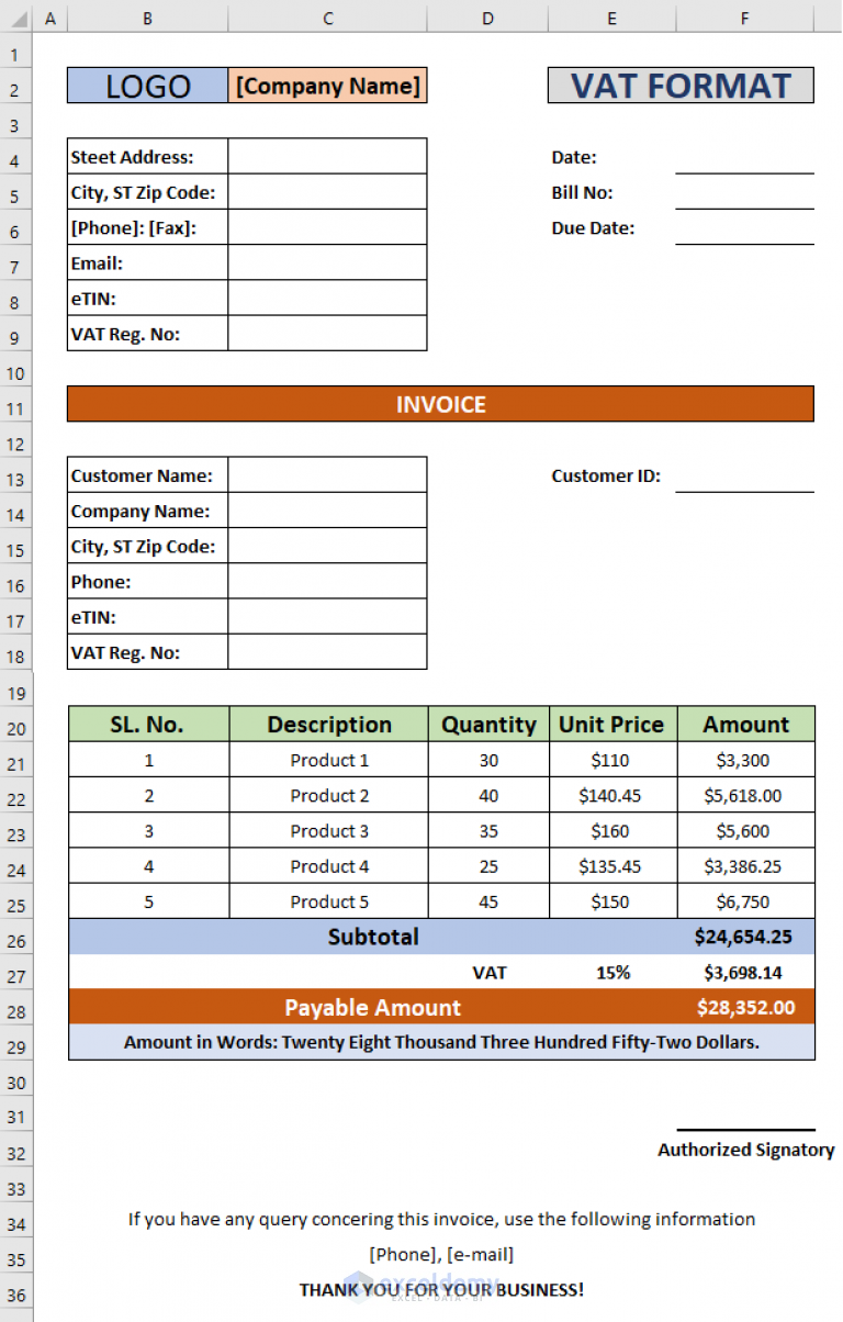 How to Create a Tally VAT Invoice Format in Excel (with Easy Steps)