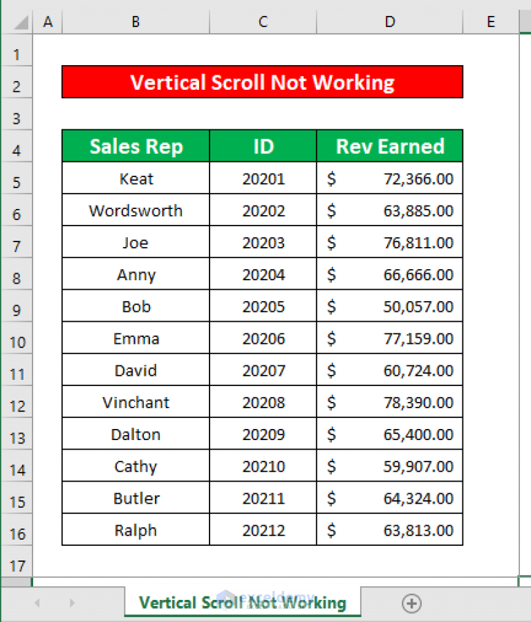 [Solved!] Vertical Scroll Not Working in Excel (9 Quick Solutions)