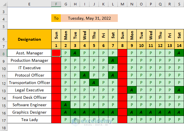 how-to-make-an-attendance-sheet-in-excel-with-formula-basic