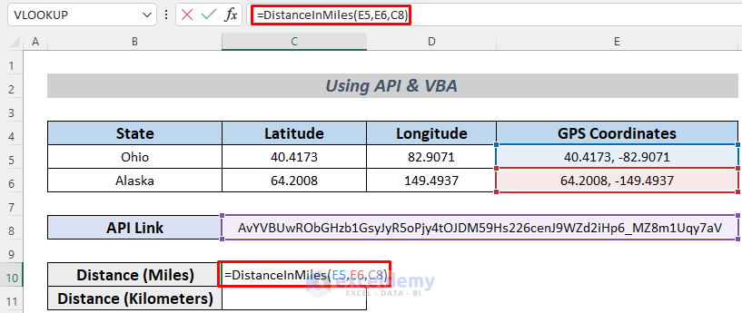 Calculate Distance Between Two Addresses In Excel 15 