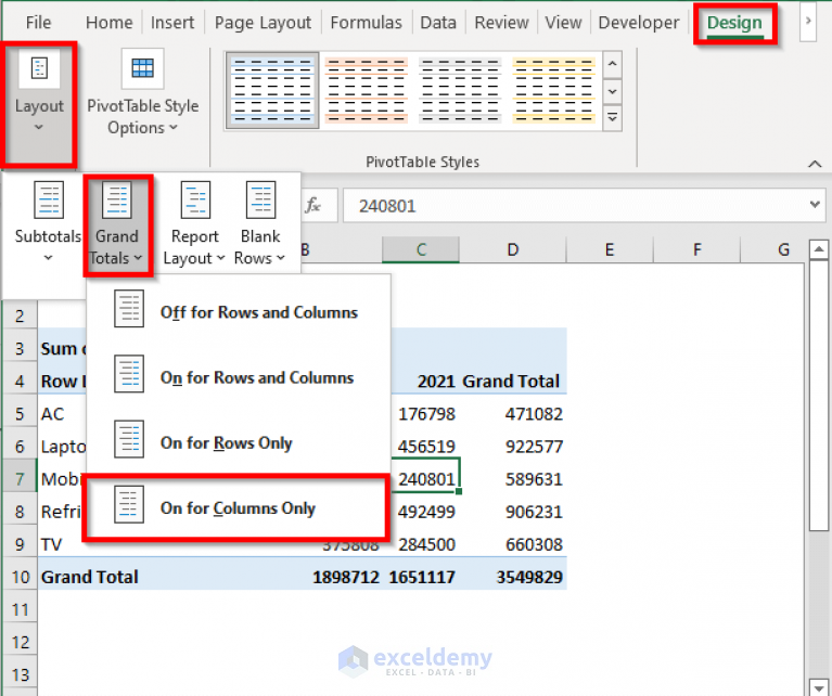 Pivot Table Variance Between Two Rows