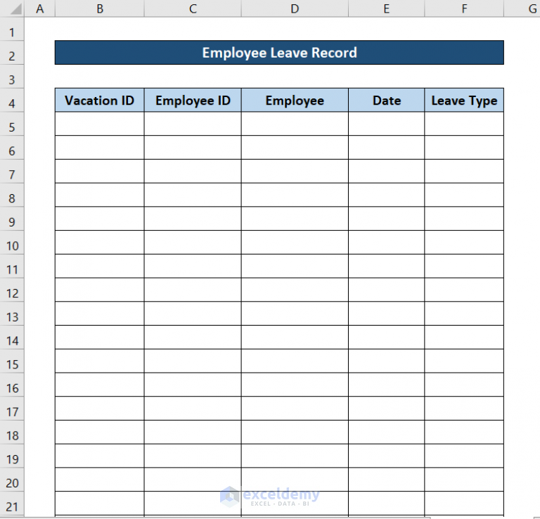 How To Create Employee Leave Record Format In Excel C - vrogue.co