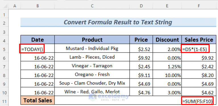 How To Convert Formula Result To Text String In Excel 7 Easy Ways