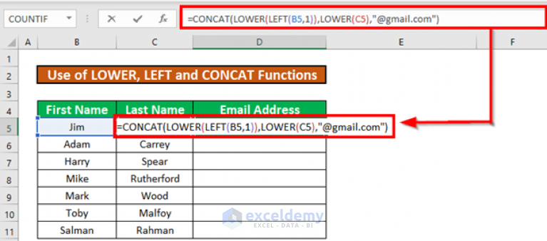 create-email-address-with-first-initial-and-last-name-using-excel-formula