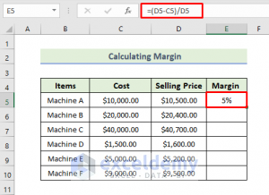 Excel Formula to Add Margin to Cost (4 Suitable Examples) - ExcelDemy