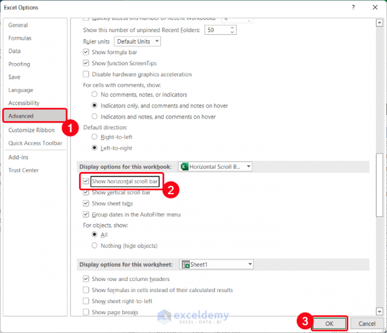 [Fixed!] Excel Horizontal Scroll Bar Not Working (8 Possible Solutions)