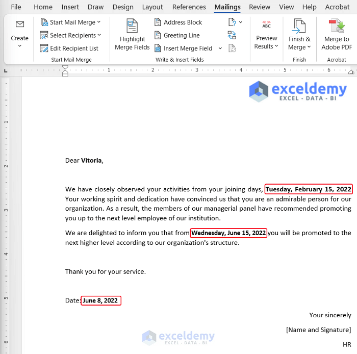 How Can I Change The Date Format In Mail Merge