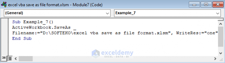 Excel VBA Save As File Format (12 Suitable Examples) - ExcelDemy