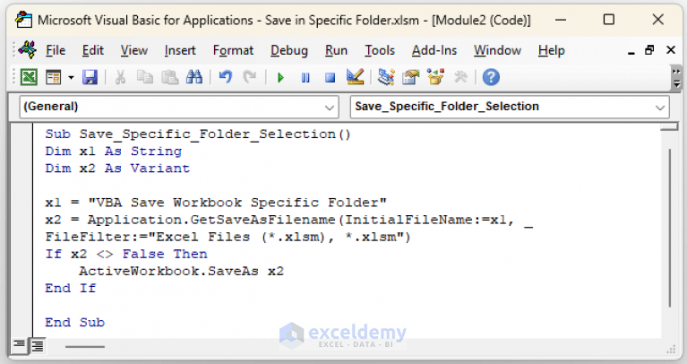 Excel VBA Save Workbook In Specific Folder 4 Suitable Examples 